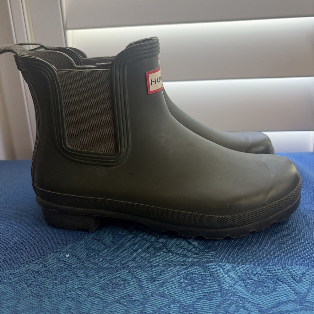 Women's Original Hunter Boots Chelsea Ankle  Boots Green US 7